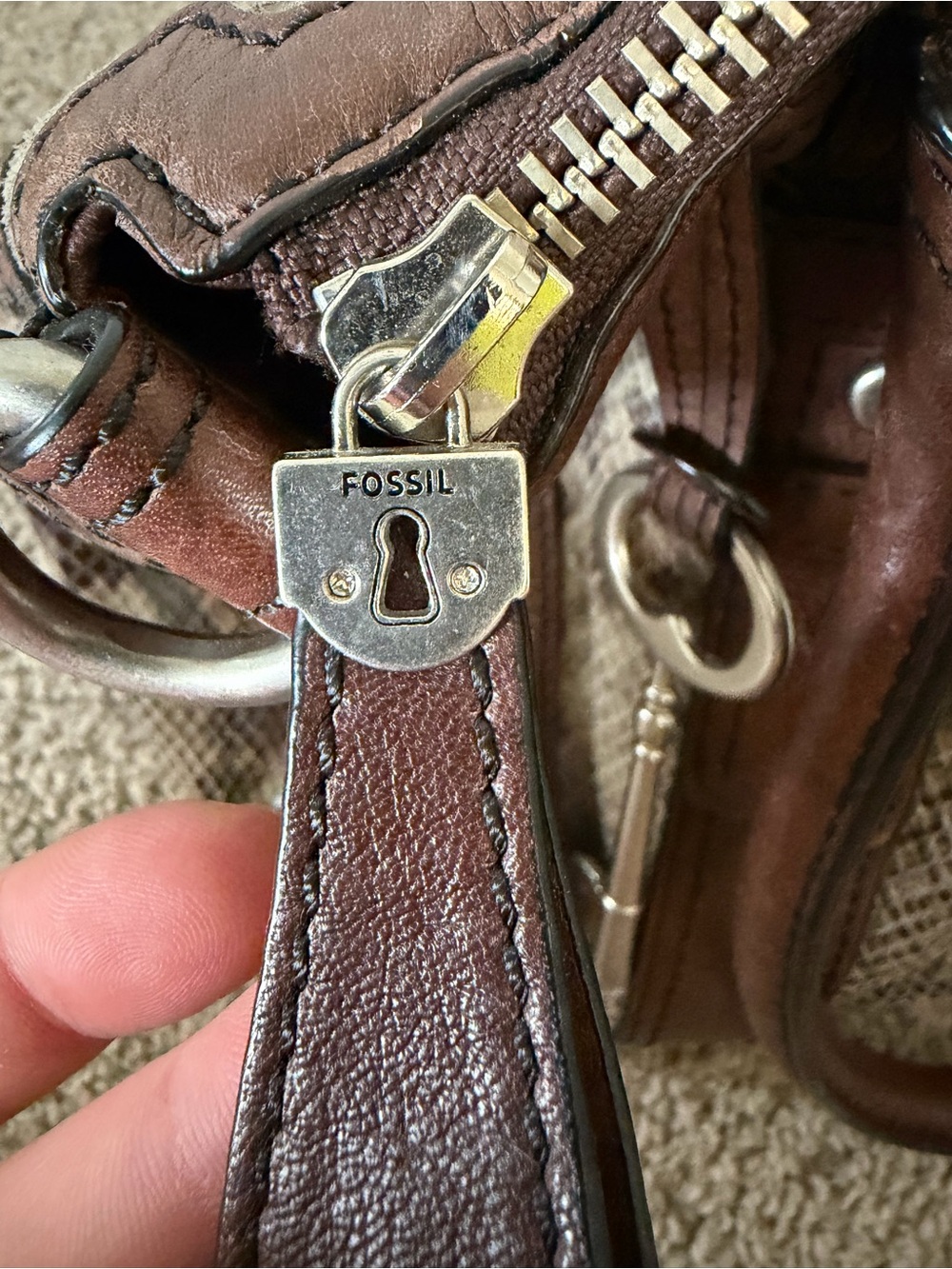 Fossil Snake Print Maddox Satchel - Picture 9 of 10